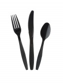 Black Disposable CutleryKnives, Forks & Spoons